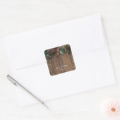 Sticker Carré Russe Pays Noël Pine Garland Bois neige (Enveloppe)