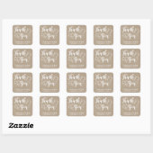 Sticker Carré Russe Romance Faux Kraft Papier Mariage Merci (Feuille)