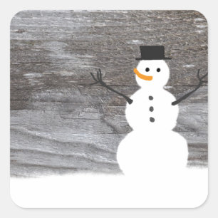 Sticker Carré Russe Snowman