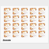 Sticker Carré Russe Thanksgiving Citrouille Aquarelle Automne (Feuille)
