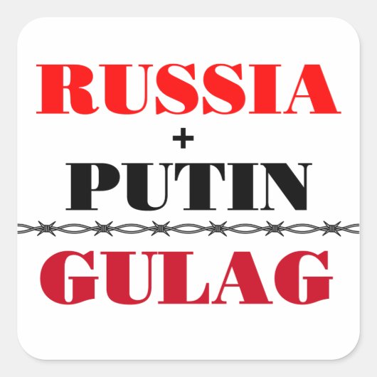 Sticker Carré Russie et Poutine (Devant)