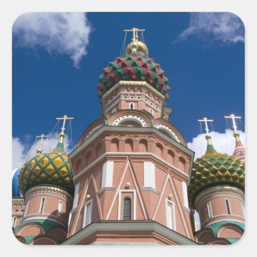 Sticker Carré Russie, Moscou, place Rouge. St. Basil's 2 (Devant)