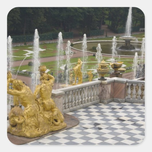 Sticker Carré Russie, Saint-Pétersbourg, Peterhoff (alias (Devant)