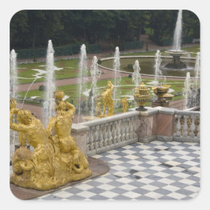 Sticker Carré Russie, Saint-Pétersbourg, Peterhoff (alias