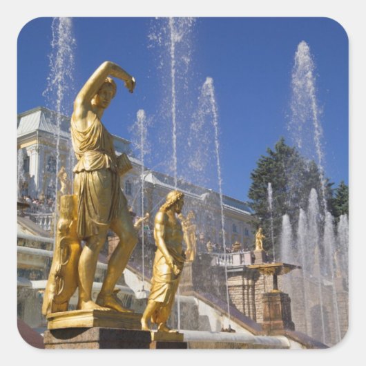 Sticker Carré Russie, Saint-Pétersbourg, Statues d'or dans (Devant)