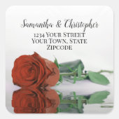 Sticker Carré Rust Orange Rose retour Adresse Enveloppe Sceau (Devant)