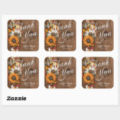 Sticker Carré Rustic Automne Pays Mariage de la grange (Feuille)