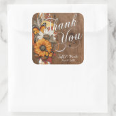 Sticker Carré Rustic Automne Pays Mariage de la grange (Sac)