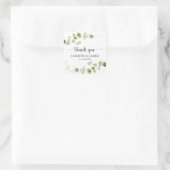 Sticker Carré Rustic Eucalyptus Greenery Wedding Thank You (Sac)