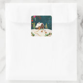 Sticker Carré Rustic Forest Foliage Autumn Winter Berries  (Sac)