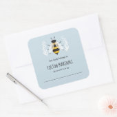 Sticker Carré Rustic Garçon Bee Bee Baby Custom Book Plate (Enveloppe)