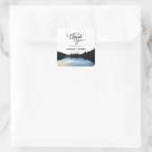 Sticker Carré ©Rustic Lake Réflexions Lakeside Mariage Faveur (Sac)