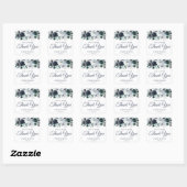 Sticker Carré Rustic Navy Peony Aquarelle Mariage Faveur (Feuille)