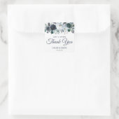 Sticker Carré Rustic Navy Peony Aquarelle Mariage Faveur (Sac)