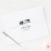 Sticker Carré Rustic Navy Peony Aquarelle Mariage Faveur (Enveloppe)