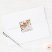 Sticker Carré Rustic Orange Floral Fall Bridal Shower (Enveloppe)