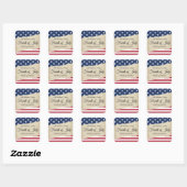 Sticker Carré Rustic Parchment et American Flag 4 juillet (Feuille)