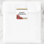 Sticker Carré Rustic Poinsettia Holiday (Sac)