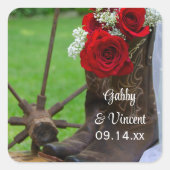 Sticker Carré Rustic Roses Cowboy Boots (Devant)