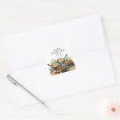 Sticker Carré Rustic Soup Cook-Off Potluck Party Watercolor (Enveloppe)