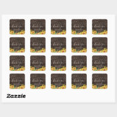 Sticker Carré rustic sunflower lights wedding (Feuille)