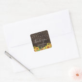 Sticker Carré rustic sunflower lights wedding (Enveloppe)
