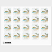 Sticker Carré Rustic Tropical Beach Cruise Palm Mariage (Feuille)