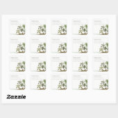 Sticker Carré Rustic Tropical Palm Tree Beach Sand Adresse (Feuille)