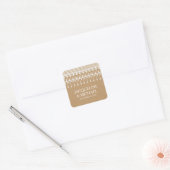 Sticker Carré Rustic Vintage Lace Kraft (Enveloppe)