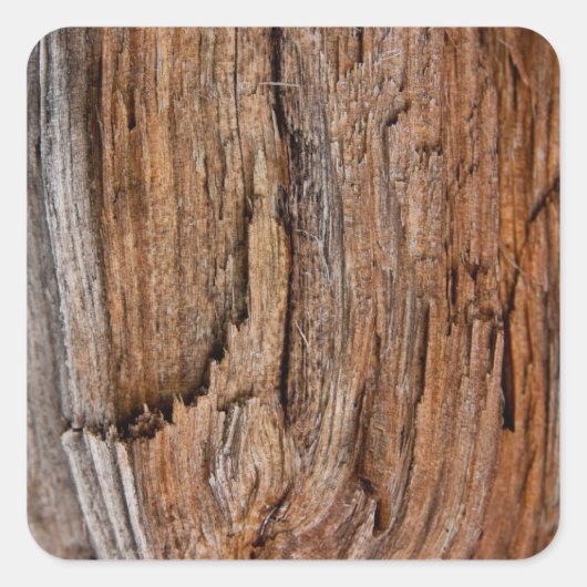 Sticker Carré Rustic wood (Devant)