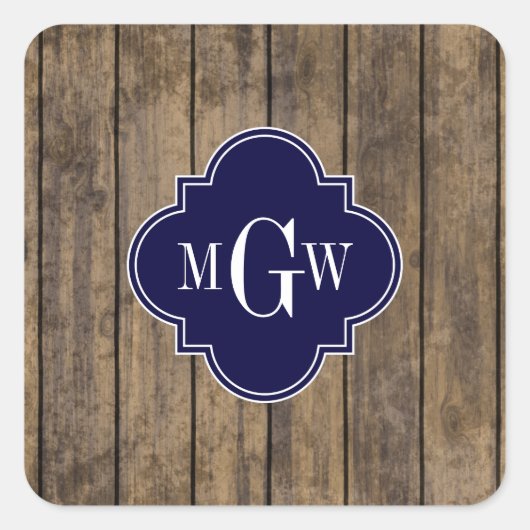 Sticker Carré Rustic Wood L (Devant)