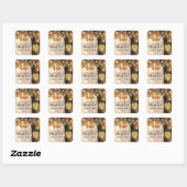 Sticker Carré Rustique Automne arbre d'automne Lumières Mariage (Feuille)