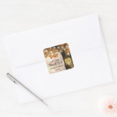 Sticker Carré Rustique Automne arbre d'automne Lumières Mariage (Enveloppe)