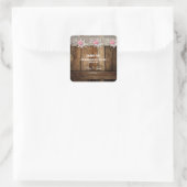 Sticker Carré Rustique Barnwood & Lace Mariage (Sac)