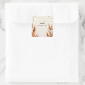 Sticker Carré Rustique Bohème Automne Ombré Marron Baby Shower M (Sac)