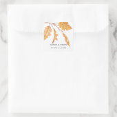 Sticker Carré Rustique Élégant Automne Feuilles Mariage simple (Sac)