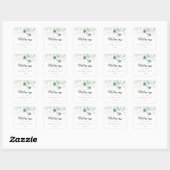 Sticker Carré Rustique Eucalyptus Gold Floral Mariage Bienvenue (Feuille)