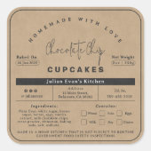 Sticker Carré Rustique Faux Kraft Papier Cuisine maison Droit de (Devant)