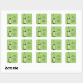 Sticker Carré Rustique Mason Jar & Fireflies (Feuille)