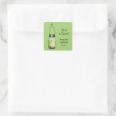 Sticker Carré Rustique Mason Jar & Fireflies (Sac)