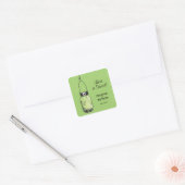 Sticker Carré Rustique Mason Jar & Fireflies (Enveloppe)