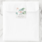 Sticker Carré Rustique moderne Pastel Blush Baby shower Nénuphar (Sac)