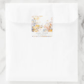 Sticker Carré Rustique Pastel Jaune automne Mariage paysage auto (Sac)