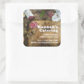 Sticker Carré Rustique Photo Bois Bois Charcuterie Restauration (Sac)