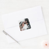 Sticker Carré Rustique Sauver la date Photo mariage Favor (Enveloppe)