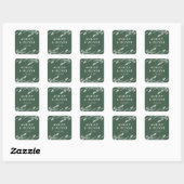 Sticker Carré Rustique Vert foncé Fleur sauvage mariage Faveur (Feuille)