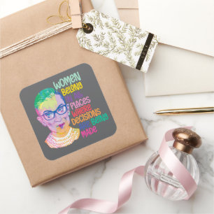 Sticker Carré Ruth Bader Ginsburg Femmes Dans Tous Les Endroits