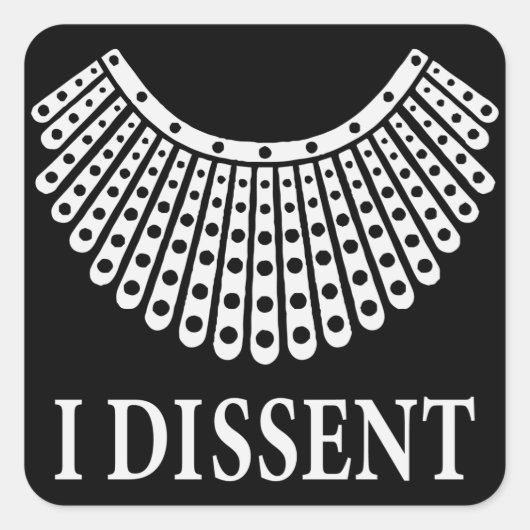 Sticker Carré Ruth Bader Ginsburg "Je conteste" (Devant)