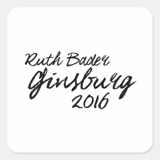 Sticker Carré Ruth Bader Ginsburg Signature 2016 (Devant)