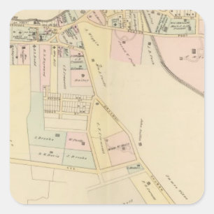 Sticker Carré Rye, Cottage Park, New York